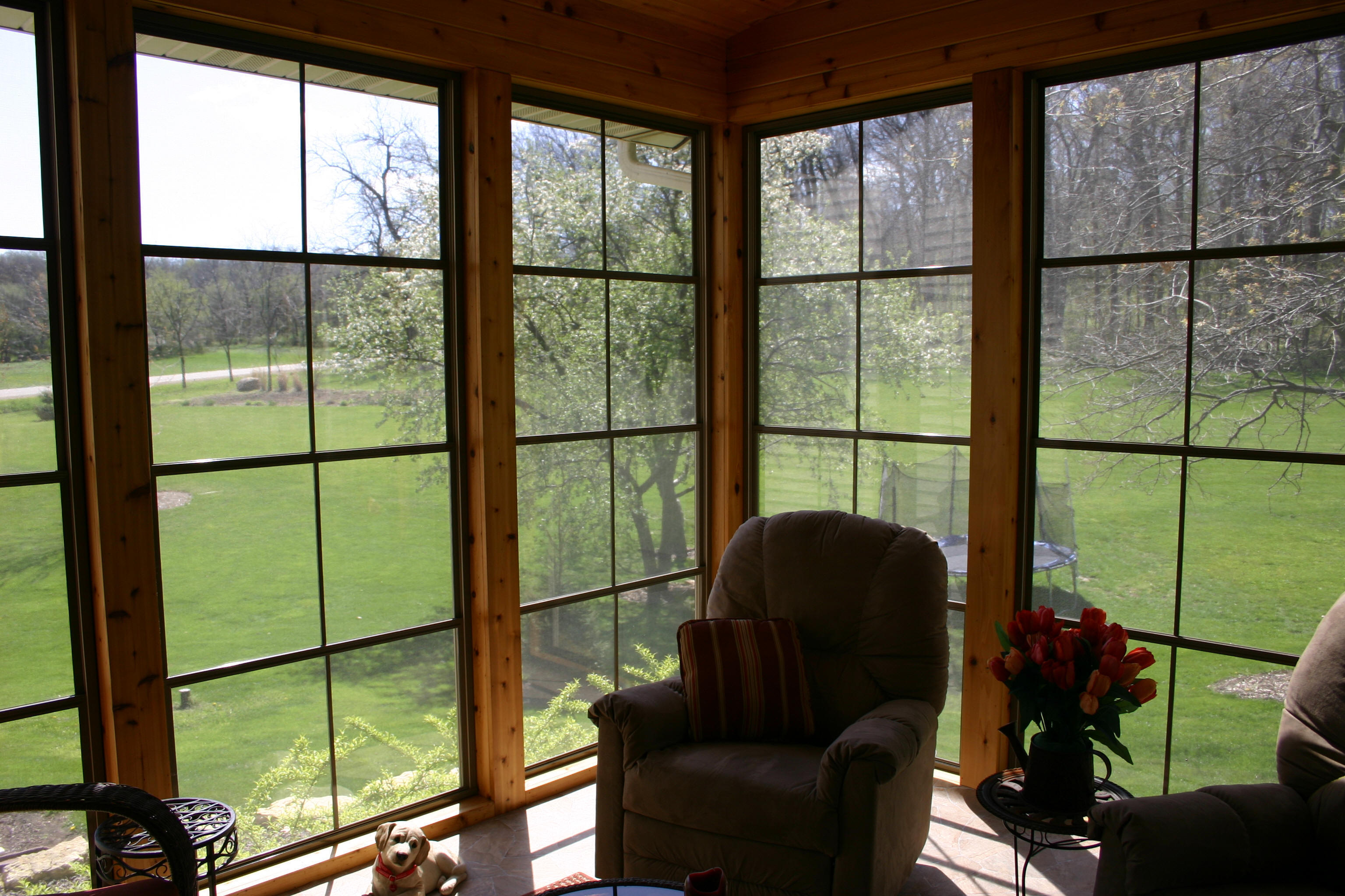 4 Track Vinyl Custom Windows in Aluminum Frames